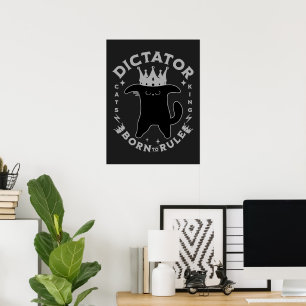 Born To Rule   Funny Cat Design Poster