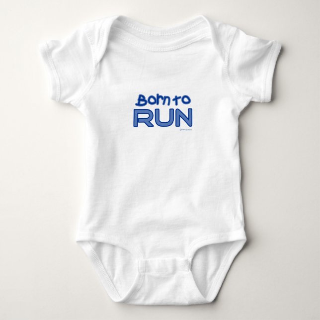 Born to Run - Blue Baby Bodysuit (Front)