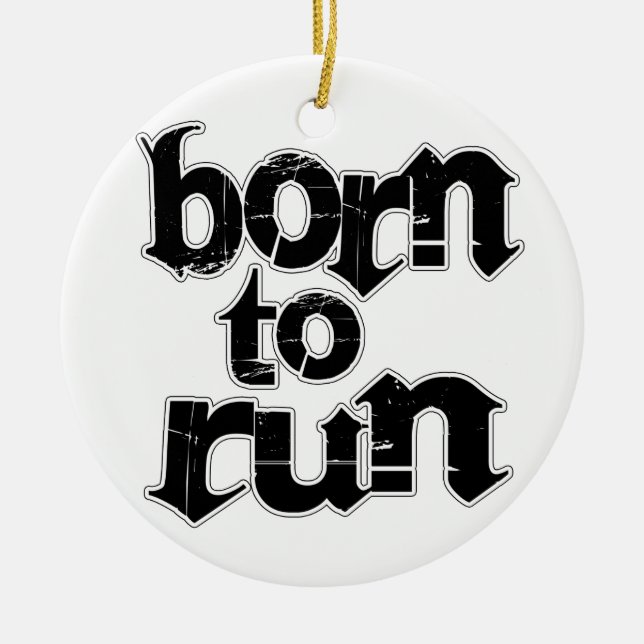 Born To Run Ceramic Tree Decoration (Front)