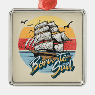 Born to sail metal tree decoration