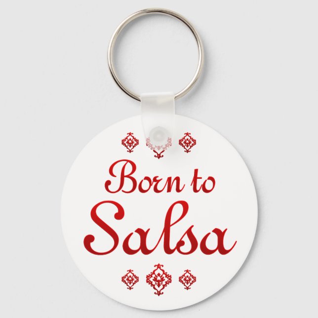 BORN TO SALSA KEY RING (Front)