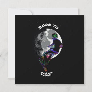 Born to Scoot- Scooter and Moon  flat cards