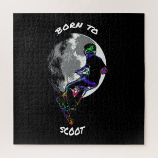 Born to Scoot- Scooter and Moon  Jigsaw Puzzle