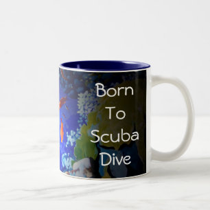 Born To Scuba Dive Two-Tone Coffee Mug