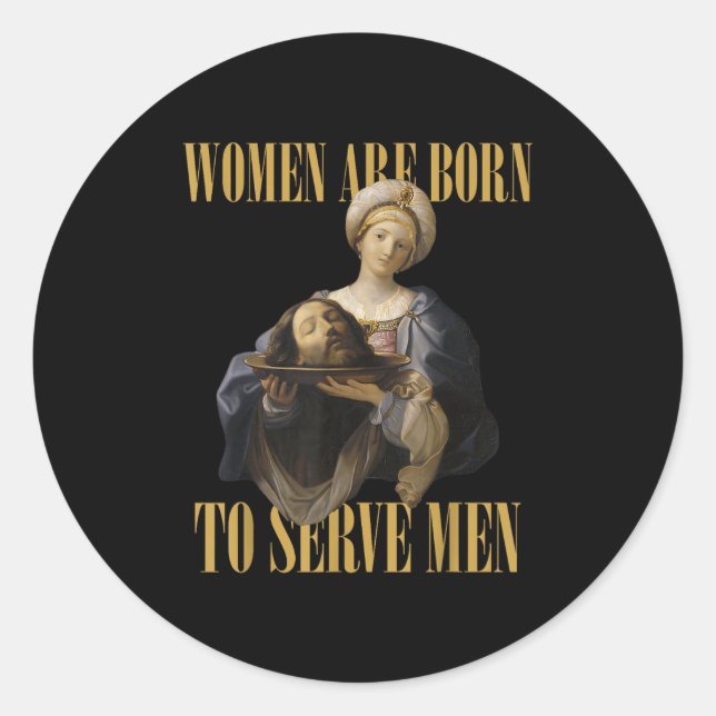 Born To Serve Men Christian Boss Girl Motivational Classic Round Sticker (Front)