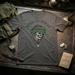 Born to Serve Skull Soldier T-Shirt