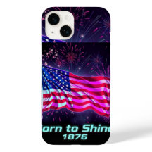 Born to Shine – 1776 Neon Glitch American Flag Pho