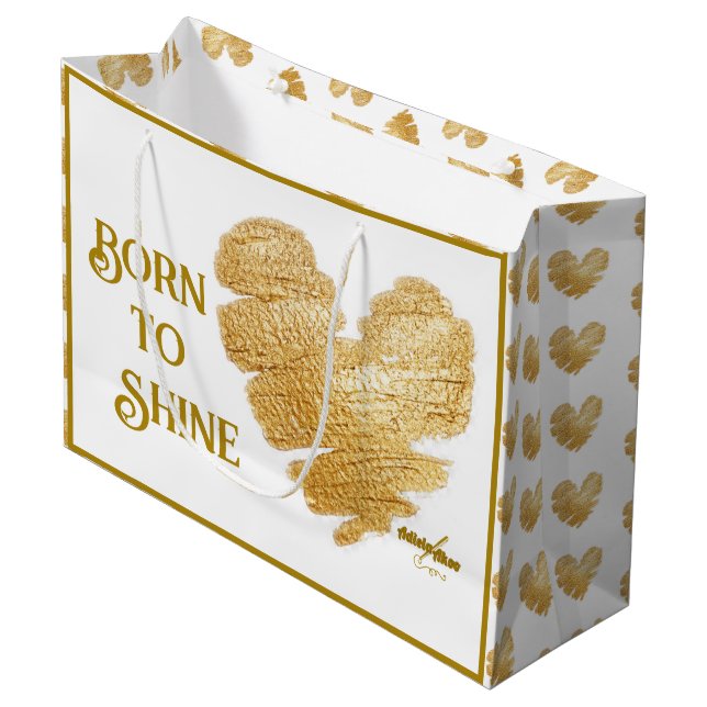 Born to Shine Large Gift Bag (Front Angled)