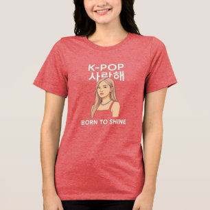 ✨ Born to Shine   Minimalist K-Pop Star T-Shirt Tri-Blend Shirt