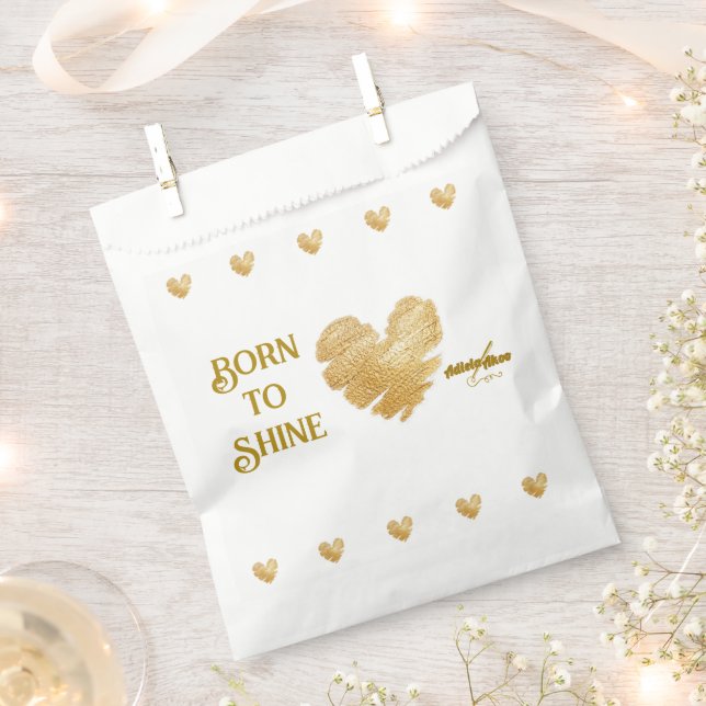 Born to Shine White Favour Bags (Clipped)