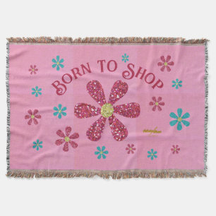 Born to Shop Decorative Throw Blanket