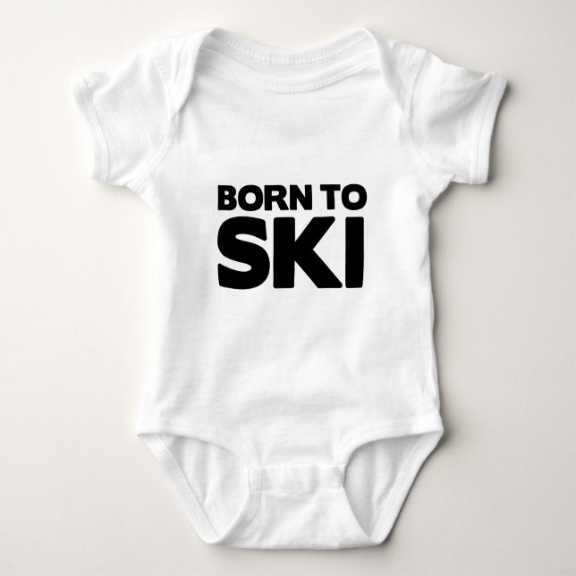 Born to Ski 01 Baby Bodysuit (Front)