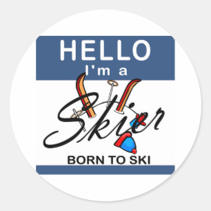 Born To Ski Classic Round Sticker