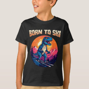 Born to ski funny skiing goggles mountain winter T-Shirt