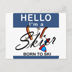 Born To Ski Postcard