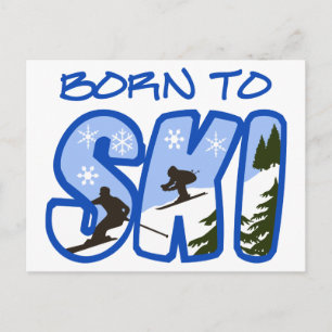 Born to Ski Postcard