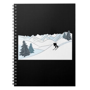 Born to Ski -Ski Resort Scene Winter Sports Notebook