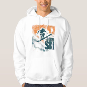 Born to Ski Vintage Skiing Design Hoodie