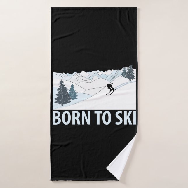 Born to Ski Winter Sports Bath Towel (Bath Towel)