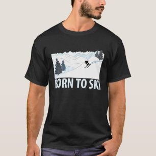 Born to Ski Winter Sports Vintage Powder Snow Skie T-Shirt