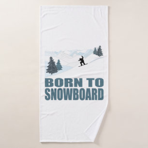 Born To Snownoard Winter Sports Bath Towel