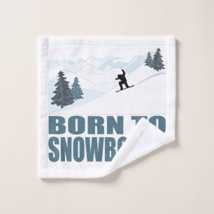 Born To Snownoard Winter Sports Wash Cloth
