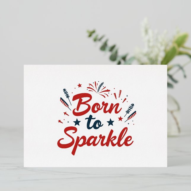 Born to Sparkle 4th July Party Invite (Standing Front)