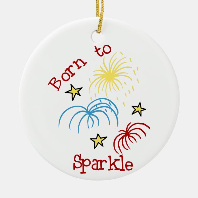 Born To Sparkle Ceramic Tree Decoration (Front)