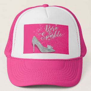 Born to Sparkle Cinderella Slipper Shoe Glitter Trucker Hat