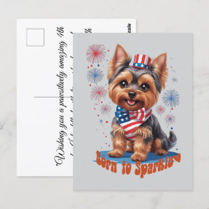 Born to Sparkle – Cute 4th of July Flat Card with 