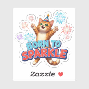 Born to Sparkle – Patriotic Cat