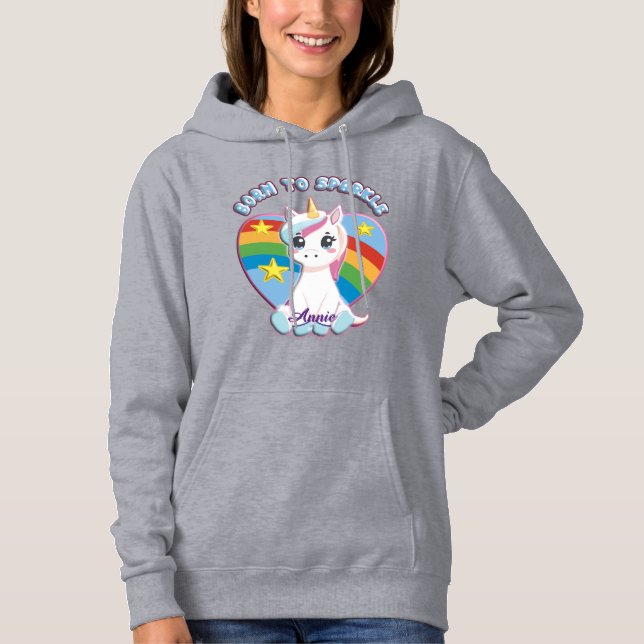 Born to Sparkle Unicorn T-Shirt  Hoodie (Front)