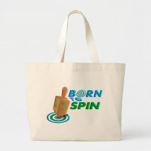 Born To Spin Large Tote Bag