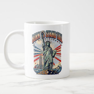 Born to Stand Tall Patriotic Art Large Coffee Mug
