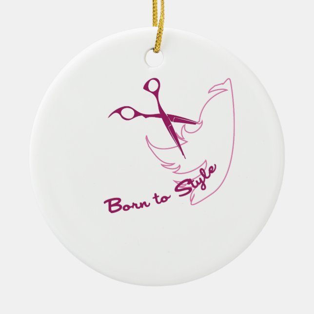 Born To Style Ceramic Tree Decoration (Front)
