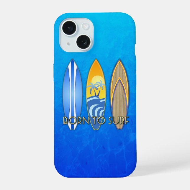 Born To Surf iPhone 15 Case (Back)
