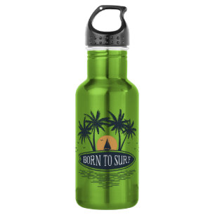 Born To Surf Palm Trees Surfboard Vintage Logo 532 Ml Water Bottle