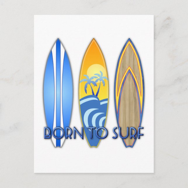 Born To Surf Postcard (Front)