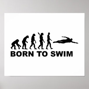 Born to swim evolution poster
