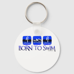 BORN TO SWIM KEY RING
