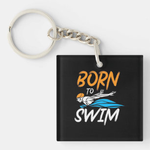 Born To Swim Key Ring