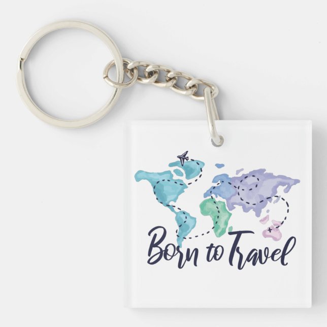 Born to Travel Key Ring (Front)
