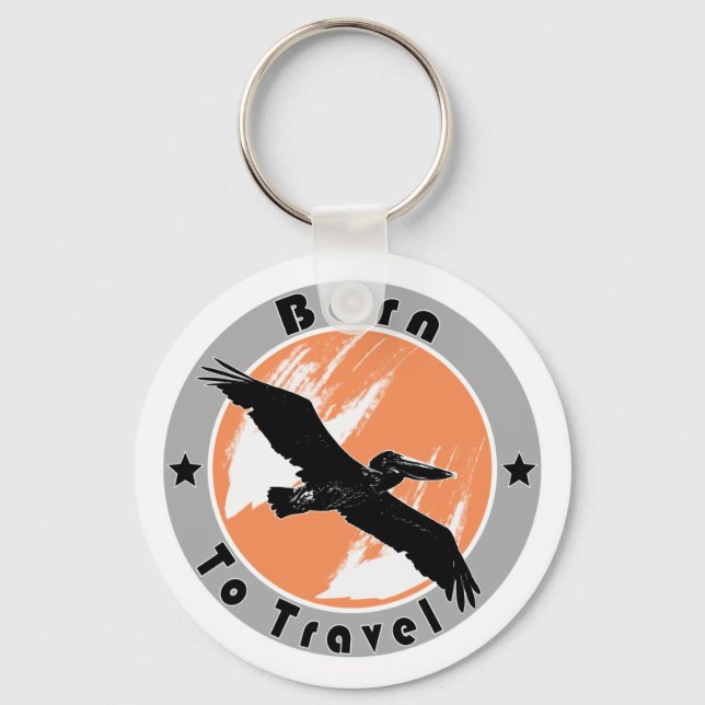Born to travel  keychain (Front)