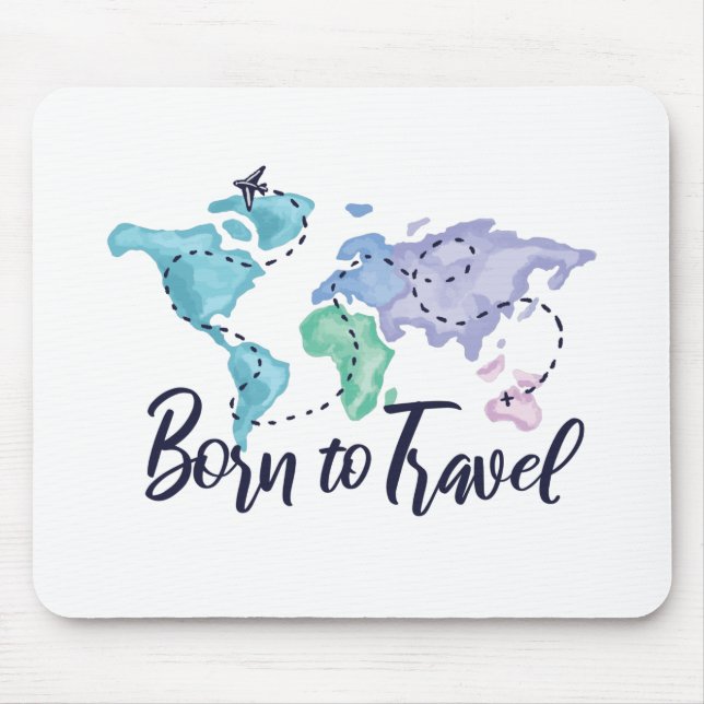 Born to Travel Mouse Mat (Front)