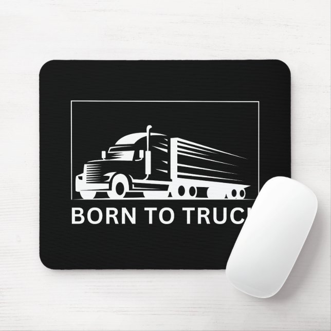 Born To Truck (white) Mouse Mat (With Mouse)