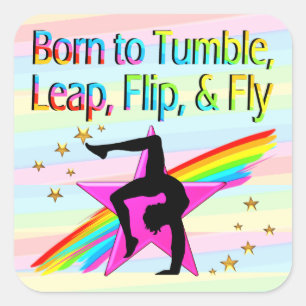 BORN TO TUMBLE GYMNASTICS STICKER