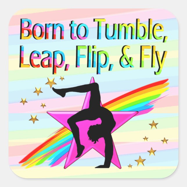 BORN TO TUMBLE GYMNASTICS STICKER (Front)
