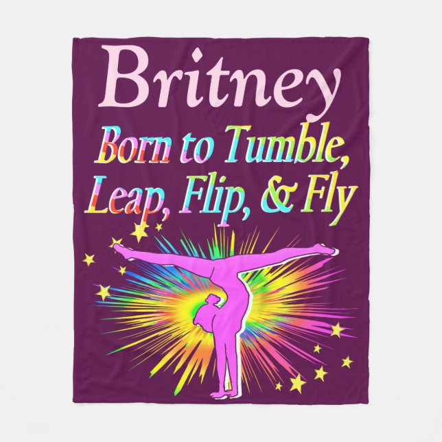 BORN TO TUMBLE PERSONALIZED FLEECE BLANKET (Front)