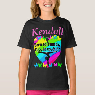 BORN TO TUMBLE PERSONALIZED GYMNAST T SHIRT