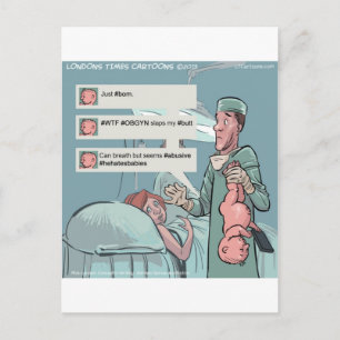Born To Tweet Funny Cartoon Postcard